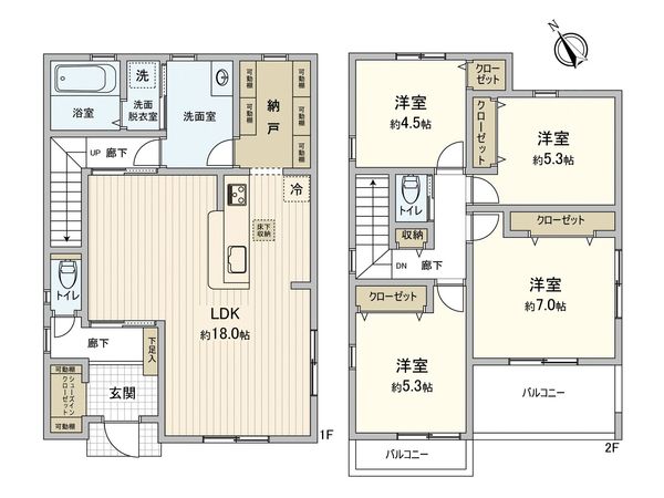 岡津町(新築戸建)2号棟 間取図(平面図) 岡津町(新築戸建)2号棟 間取図(平面図)
