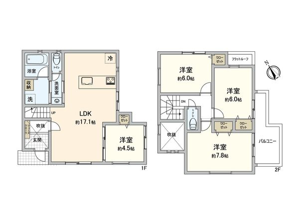 新橋町(新築戸建)2号棟 間取図(平面図) 新橋町(新築戸建)2号棟 間取図(平面図)