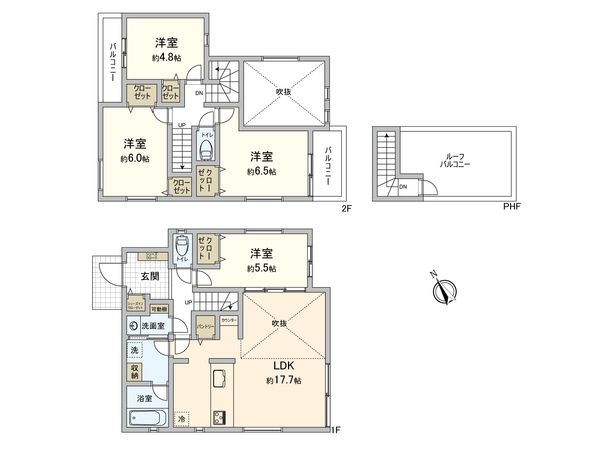 新橋町(新築戸建)3号棟 間取図(平面図) 新橋町(新築戸建)3号棟 間取図(平面図)