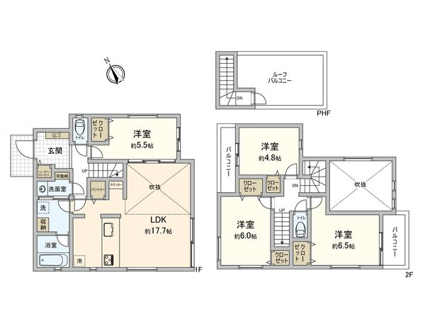 新橋町(新築戸建)4号棟 間取図(平面図) 新橋町(新築戸建)4号棟 間取図(平面図)