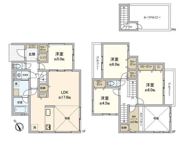 新橋町(新築戸建)6号棟 間取図(平面図) 新橋町(新築戸建)6号棟 間取図(平面図)
