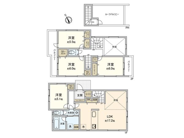 新橋町(新築戸建)10号棟 間取図(平面図) 新橋町(新築戸建)10号棟 間取図(平面図)