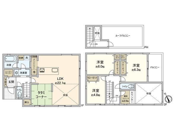 新橋町(新築戸建)12号棟 間取図(平面図) 新橋町(新築戸建)12号棟 間取図(平面図)