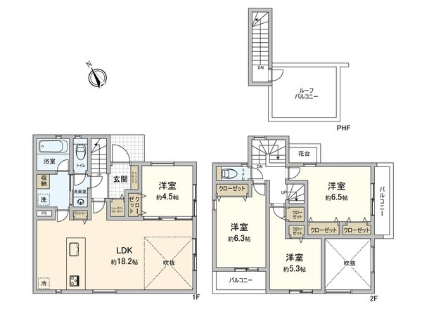 新橋町(新築戸建)14号棟 間取図(平面図) 新橋町(新築戸建)14号棟 間取図(平面図)