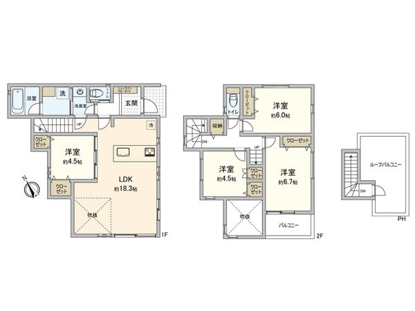 新橋町(新築戸建)15号棟 間取図(平面図) 新橋町(新築戸建)15号棟 間取図(平面図)