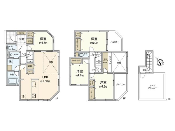 新橋町(新築戸建)16号棟 間取図(平面図) 新橋町(新築戸建)16号棟 間取図(平面図)