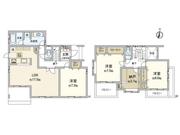 新橋町(戸建) 間取図(平面図)