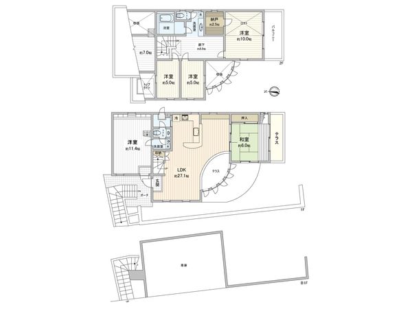 新橋町(戸建) 間取図(平面図) 新橋町(戸建) 間取図(平面図)