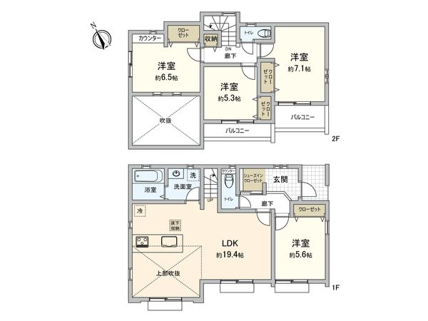 岡津町 新築戸建 間取図(平面図)