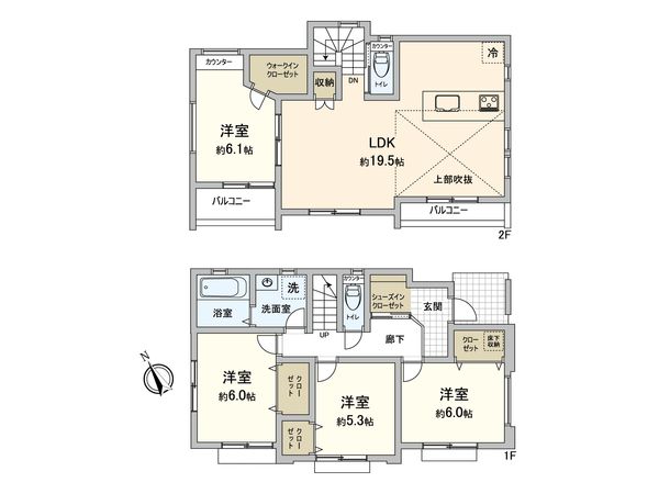 岡津町 新築戸建 間取図(平面図)