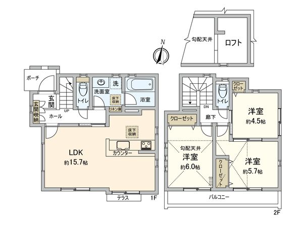 下飯田町(新築戸建) 間取図(平面図) 下飯田町(新築戸建) 間取図(平面図)