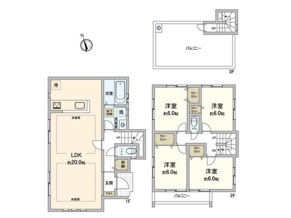 弥生台(新築戸建) 間取図(平面図) 弥生台(新築戸建) 間取図(平面図)