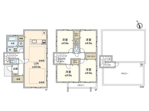 弥生台(新築戸建)2号棟 間取図(平面図) 弥生台(新築戸建)2号棟 間取図(平面図)