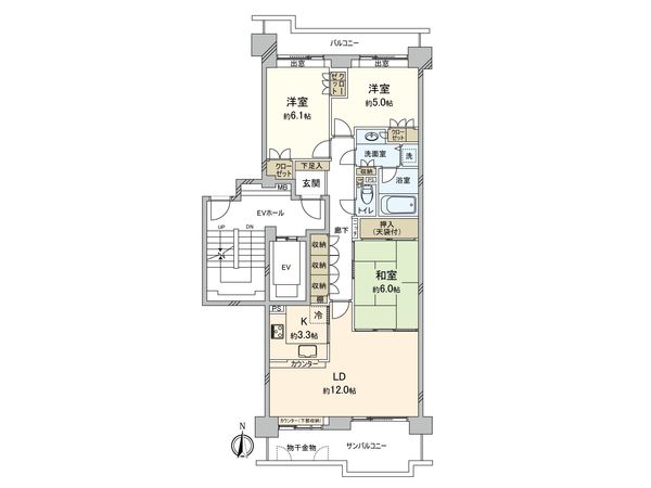 サン・ステージ緑園都市 西の街 4番館 間取図(平面図) サン・ステージ緑園都市 西の街 4番館 間取図(平面図)