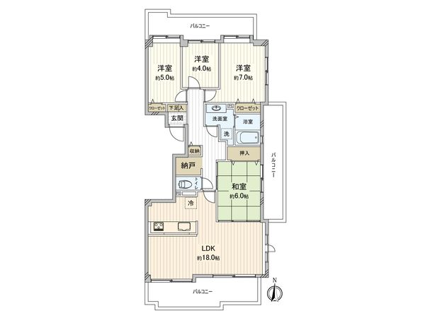 サン・ステージ緑園都市東の街 8番館 間取図(平面図)