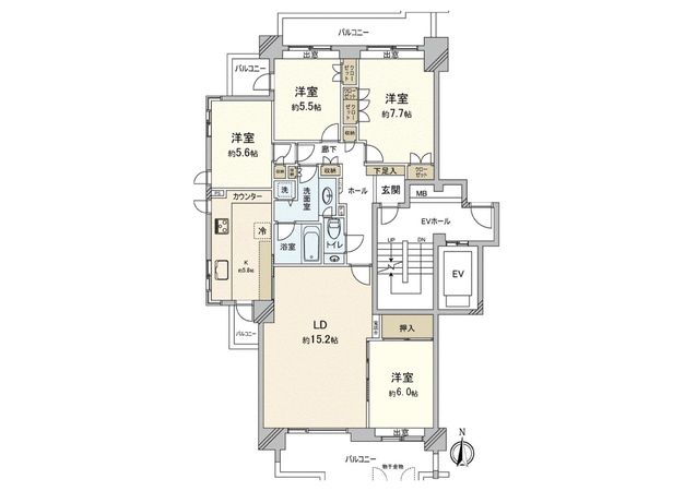 サン・ステージ緑園都市東の街 2番館 間取図(平面図) サン・ステージ緑園都市東の街 2番館 間取図(平面図)