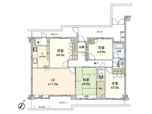 東建ニューハイツ緑園都市 参番館 間取図(平面図)