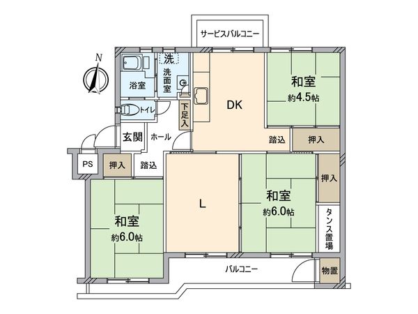 戸塚芙蓉ハイツ A-2棟 間取図(平面図)