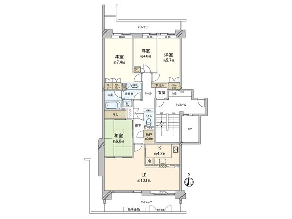 サン・ステージ緑園都市東の街 4番館 間取図(平面図)