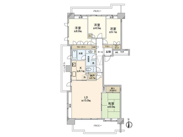 サン・ステージ緑園都市東の街 11番館 間取図(平面図)