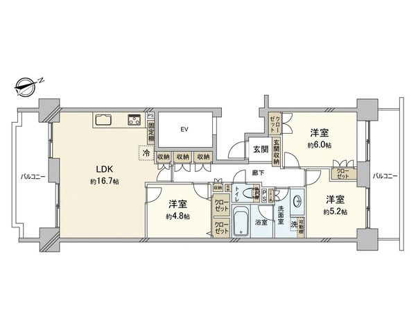サン・ステージ緑園都市 東の街 11番館 間取図(平面図) サン・ステージ緑園都市 東の街 11番館 間取図(平面図)