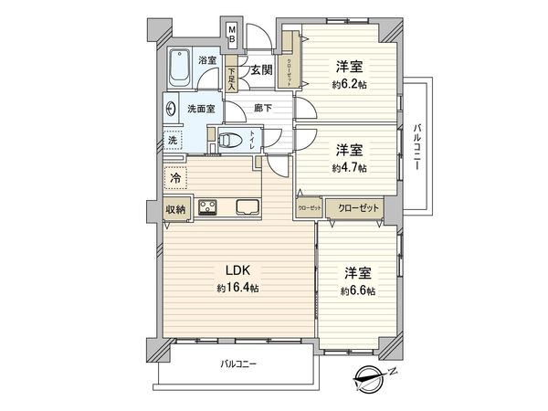 みやこガーデン オリーブ館 間取図(平面図)