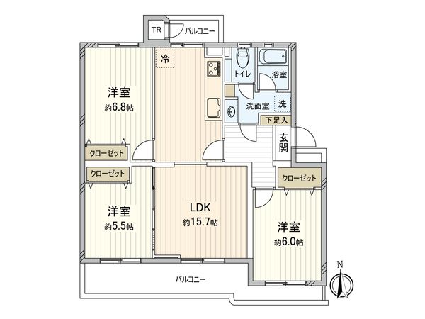 グリーンハイムいずみ野 17号棟 間取図(平面図) グリーンハイムいずみ野 17号棟 間取図(平面図)