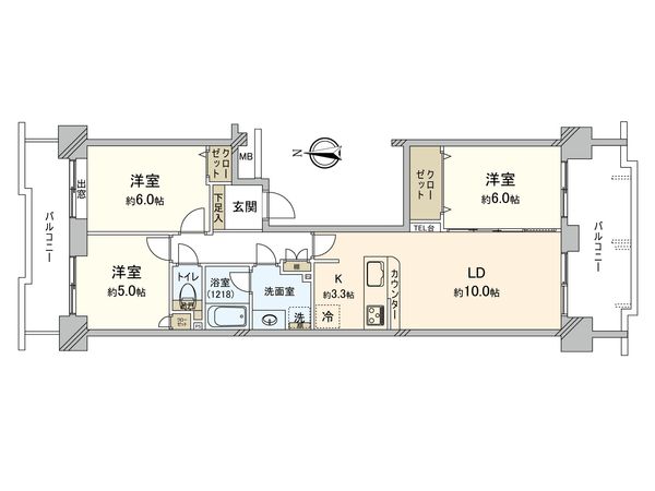 サン・ステージ緑園都市東の街 8番館 間取図(平面図) サン・ステージ緑園都市東の街 8番館 間取図(平面図)