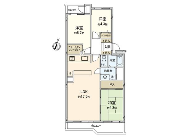 グリーンハイム弥生台 4号棟 間取図(平面図) 間取図(平面図)