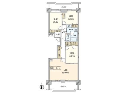 サン・ステージ緑園都市東の街 8番館 間取図(平面図)