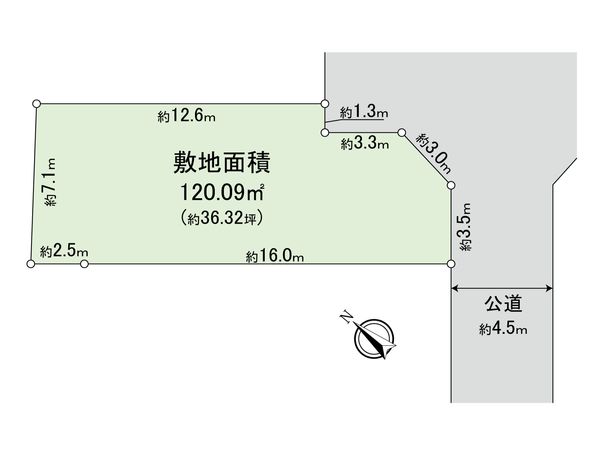 藤沢市鵠沼海岸3丁目 土地 2区画 区画図
