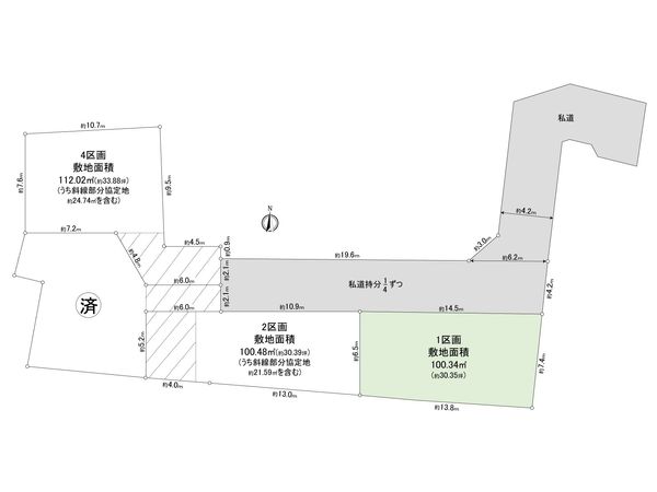 茅ヶ崎市十間坂2丁目 土地 1区画 全体区画図