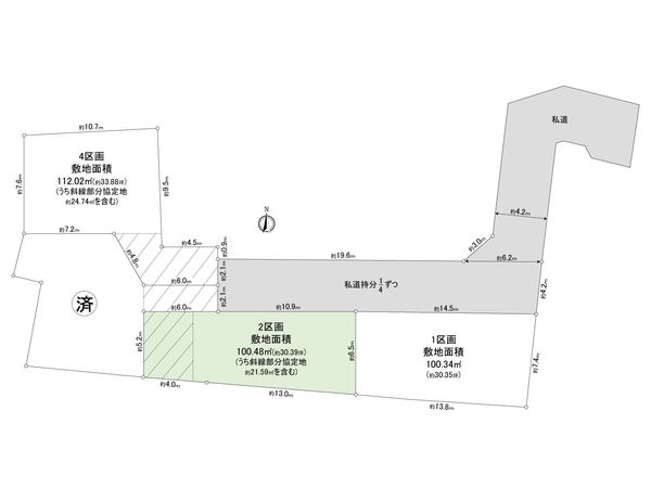 茅ヶ崎市十間坂2丁目 土地 2区画 全体区画図