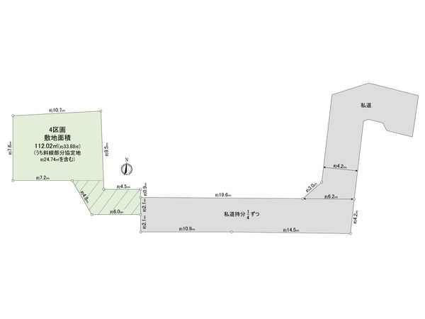茅ヶ崎市十間坂2丁目 土地 4区画 区画図