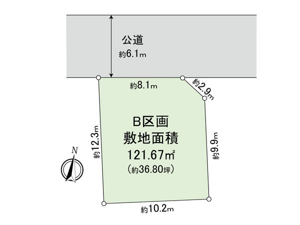 藤沢市本藤沢3丁目 土地 B区画 区画図 藤沢市本藤沢3丁目 土地 B区画 区画図