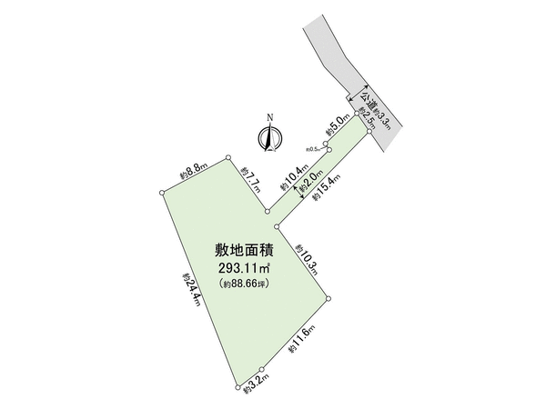 藤沢市本町2丁目 土地 地形図