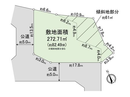 藤沢市片瀬山１丁目　土地 地型図
