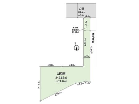 藤沢市片瀬山5丁目 土地 C区画 区画図