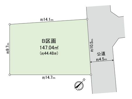 藤沢市鵠沼桜が岡3丁目 土地 B区画 区画図