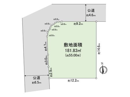 横浜市栄区本郷台4丁目 土地 地型図
