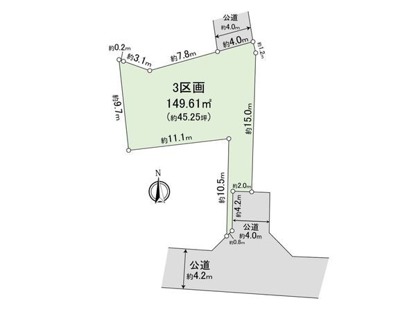藤沢市善行坂2丁目 土地 3区画 区画図