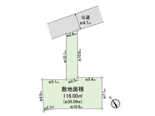 前面道路の幅員は、北東側約4.7mです(公道)。建ぺい率は40%、容積率200%です。建築可能な建物のボリュームなど、ご不明な点はお気軽にお問い合わせください。