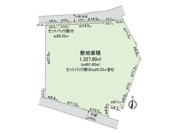 藤沢市花の木 土地 間取図