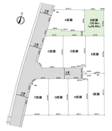 藤沢市鵠沼神明4丁目 建築条件付き土地 B区画 全体区画図