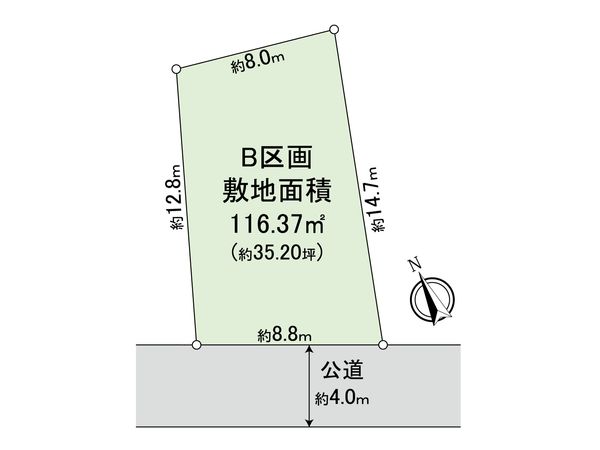 藤沢市本藤沢3丁目 土地 B区画 区画図 藤沢市本藤沢3丁目 土地 B区画 区画図