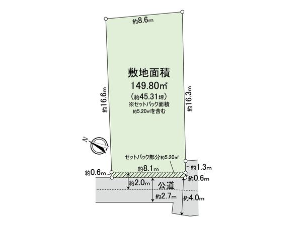 藤沢市鵠沼松が岡2丁目 土地 区画図