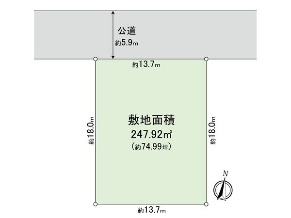 鎌倉市西鎌倉2丁目 土地 区画図