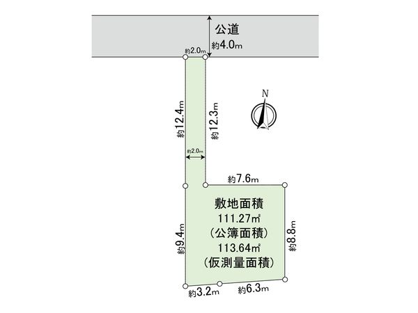 藤沢市村岡東3丁目 土地 区画図