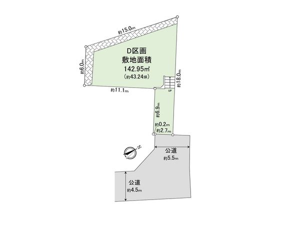 藤沢市鵠沼桜が岡1丁目 土地 D区画 区画図