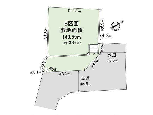 藤沢市鵠沼桜が岡1丁目 土地 B区画 区画図